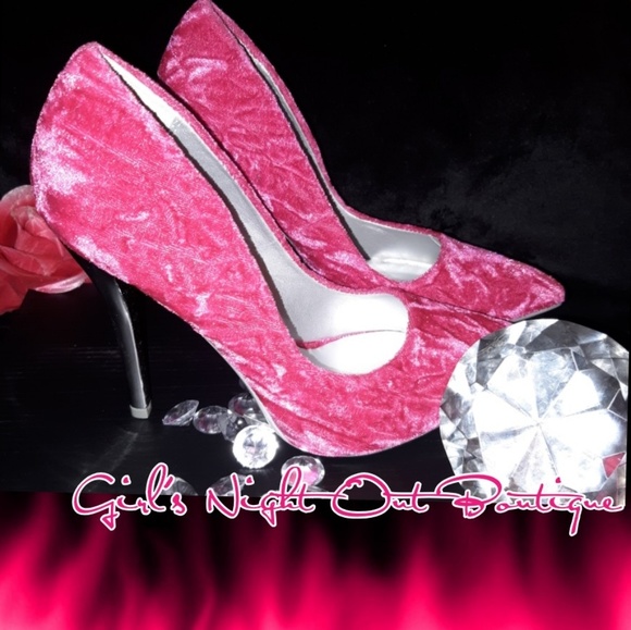 Shoes - Pink Velvet Heels